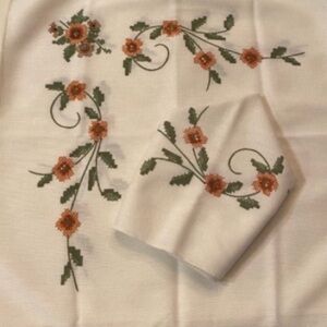 Vintage Inspired Neutral Floral Cloth Napkins Set Of 8 Cottagecore Fine Dining